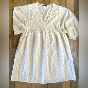 F & F White Summer Mini Bohemian Lightweight Dress Cottagecore Feminine